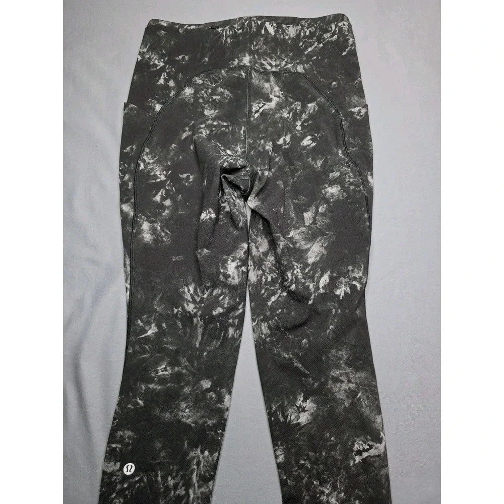 Lululemon Leggings Wunder Train HR 25'' Tie Dye Gray Training Athletic Sz 6